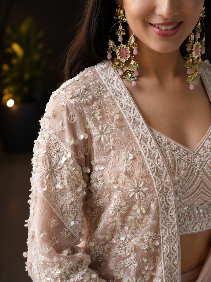 Ethereal Rose Saree