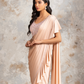 Peach Fuzz Lycra Ruffle Draped Saree