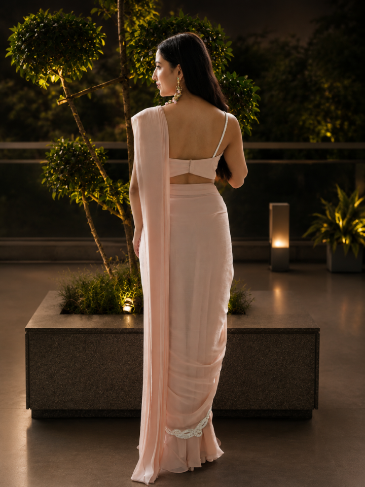 Ethereal Rose Saree