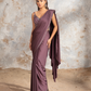 Dark Mauve Lycra Draped Saree