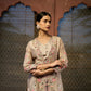 Light Coffee Silk Chanderi & Satin Lycra Hand Embroidered Co-Ord Set