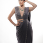 Dark Lavender Lycra Draped Saree