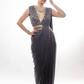 Dark Lavender Lycra Draped Saree