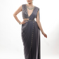 Dark Lavender Lycra Draped Saree
