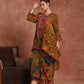 Olive Printed Kutch Skirt Set
