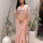 Blush Pink Ruffle Saree