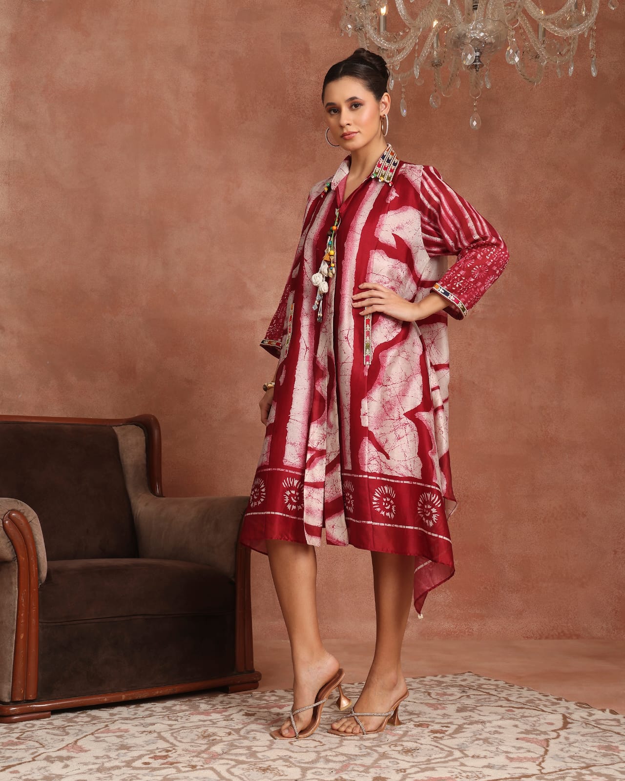 Red Batik Bohemian Dress
