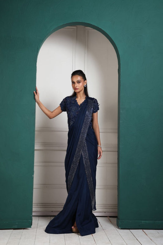 MIDNIGHT ELEGANCE EMBELLISHEE SAREE