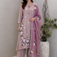 Mauve floral kurta set