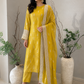 Yellow Kanjivaram Kurta Set
