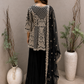 Midnight black Sharara set