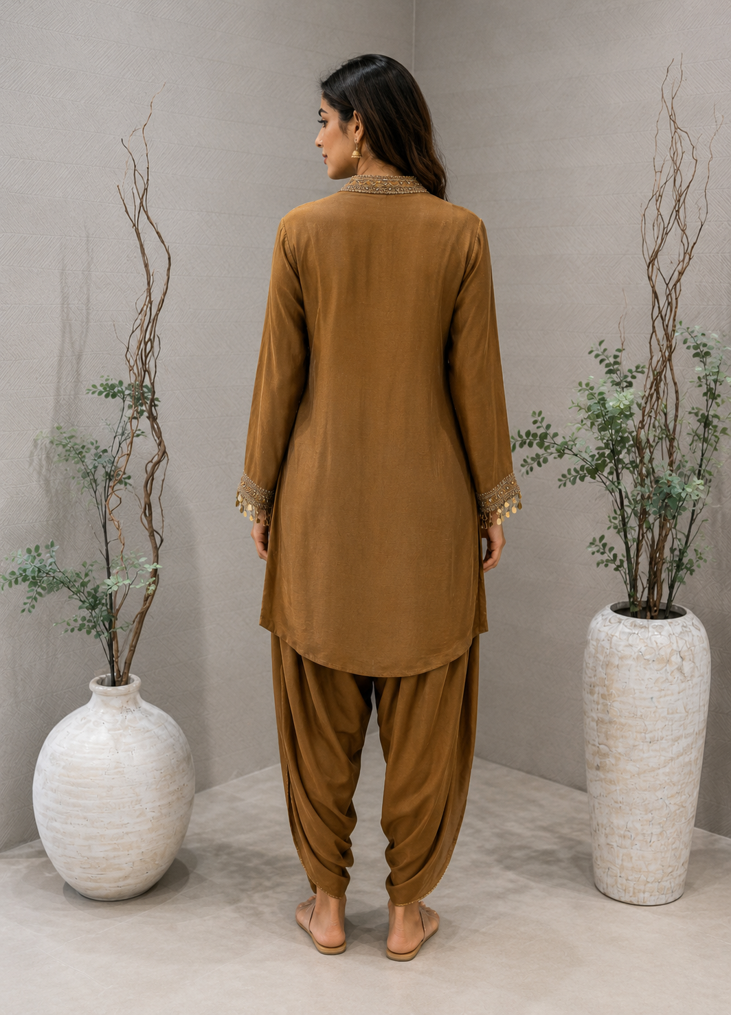 Bronze Brown Dhoti Kurta Set