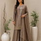 Dark Rose Gold Tissue Sharara Set