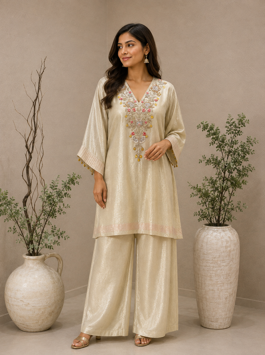 Gold Tissue Co-ord Set
