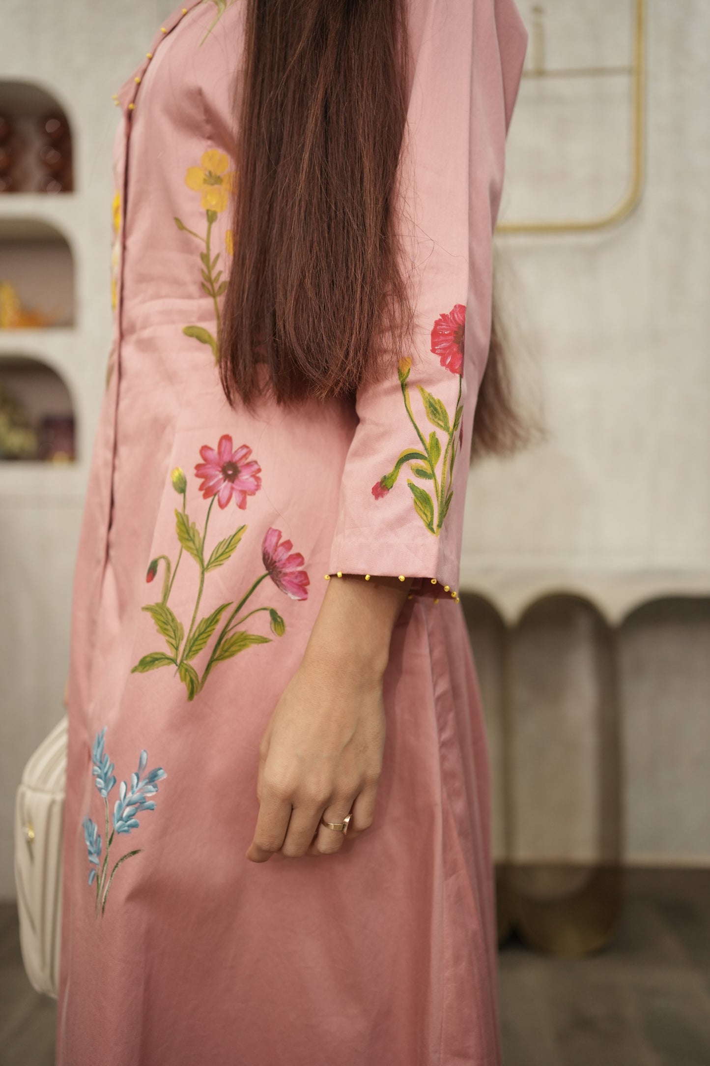 Pink Peony Shirt Dress