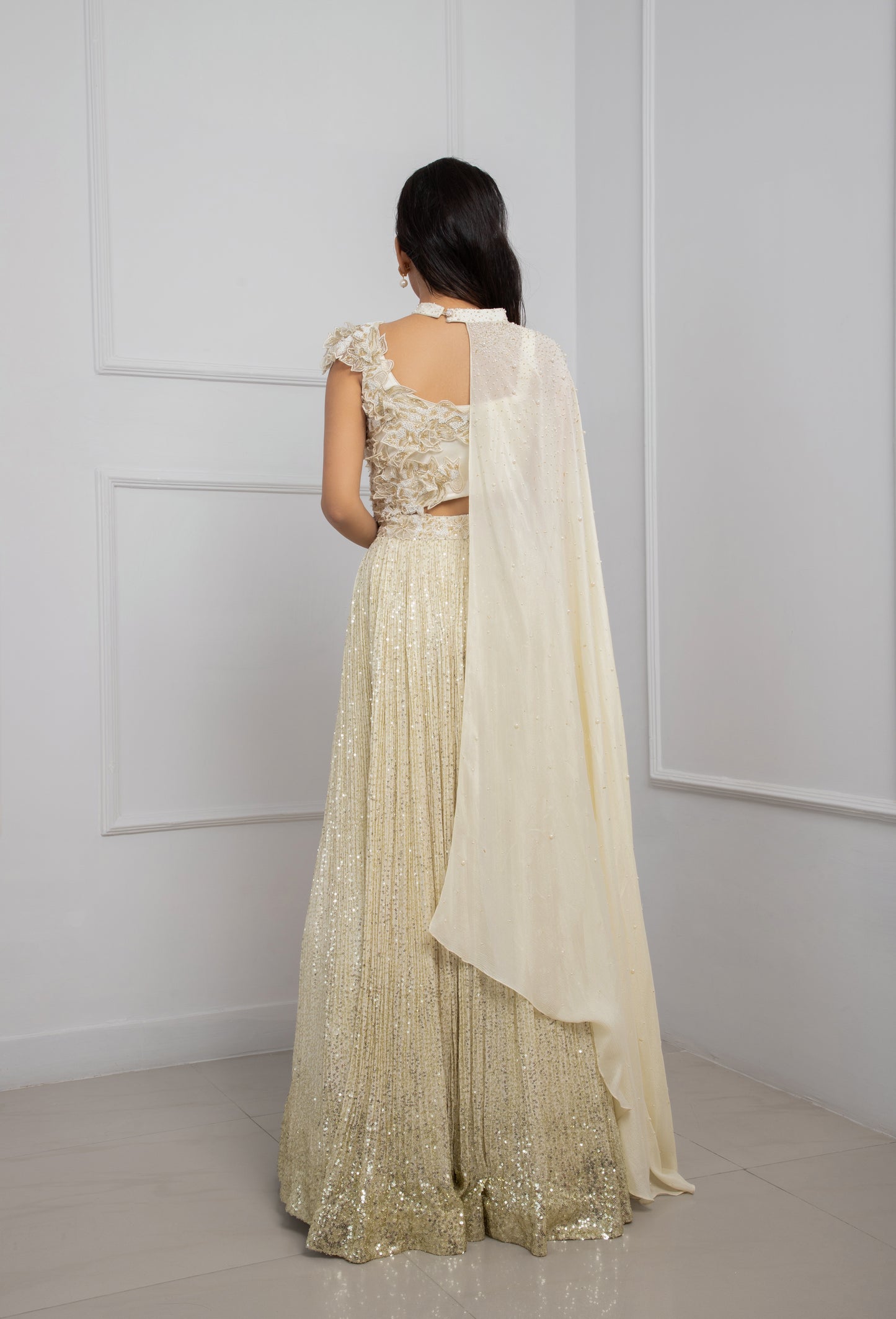 IVORY BLOSSOMSHIMMER LEHENGA SET