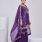 Purple Georgette Sharara Set
