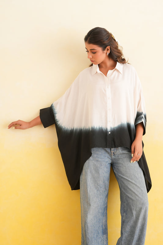 Ombre Shirt (White & Black)