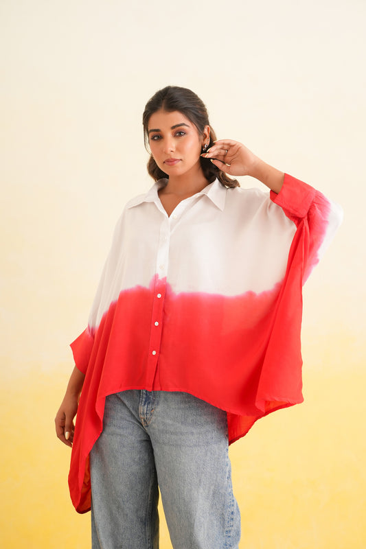 Ombre Shirt White & Red