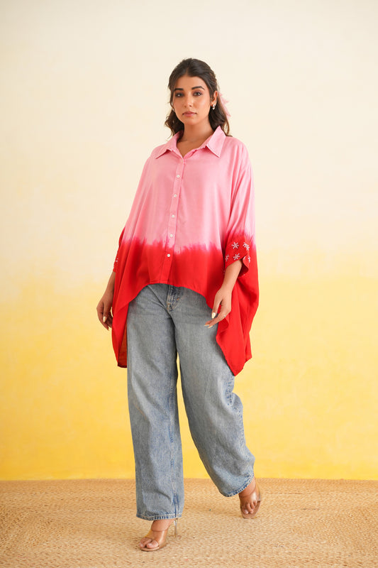Ombre Shirt (Pink & Red)