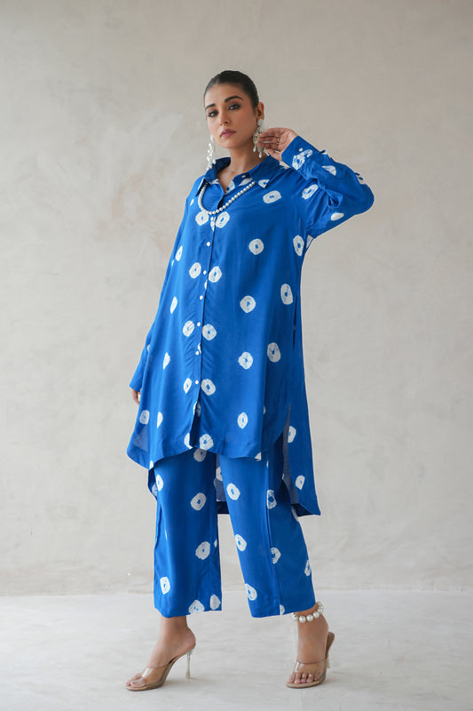 Bandhani Co-ord Set(Blue)