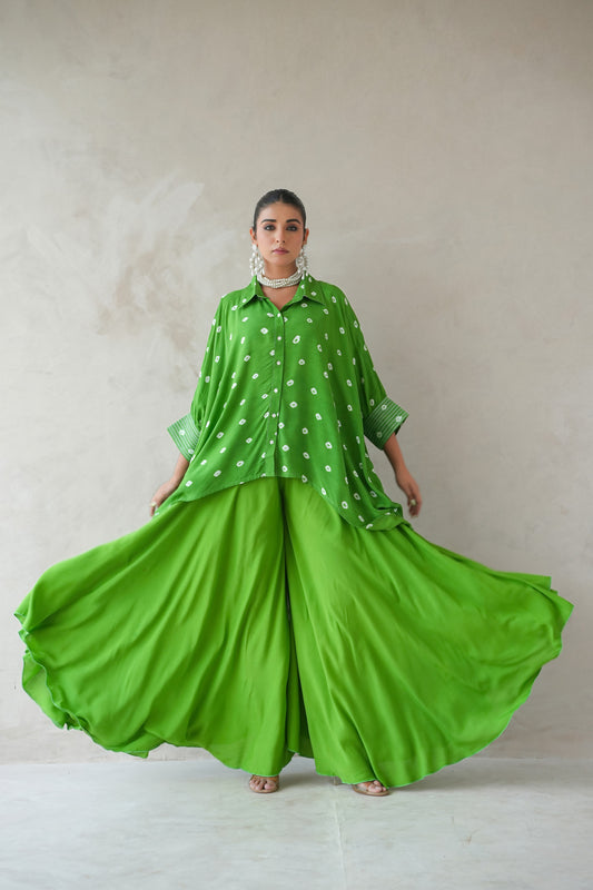 Bandhani Shirt (Green)