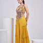 Multicolour Bohemian Corset with Mustard flared pants