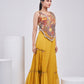 Multicolour Bohemian Corset with Mustard flared pants