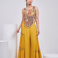 Multicolour Bohemian Corset with Mustard flared pants