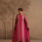 Fuschia Chanderi Suit with embroidered panels