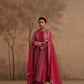 Fuschia Chanderi Suit with embroidered panels
