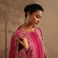 Fuschia Chanderi Suit with embroidered panels