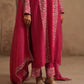 Fuschia Chanderi Suit with embroidered panels
