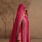 Fuschia Chanderi Suit with embroidered panels