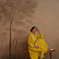 Lemon Yellow Chanderi Suit with embroidered panels
