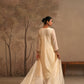Dutch White Crushed Muslin Kurta with Zardozi and Gota yoke