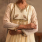 Dutch White Crushed Muslin Kurta with Zardozi and Gota yoke