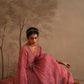Rosebud Pink Crushed Muslin Kurta with Zardozi and Gota yoke
