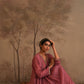 Rosebud Pink Crushed Muslin Kurta with Zardozi and Gota yoke