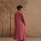 Rosebud Pink Crushed Muslin Kurta with Zardozi and Gota yoke