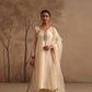 Dutch White Crushed Muslin Kurta with Zardozi and Gota embroidery