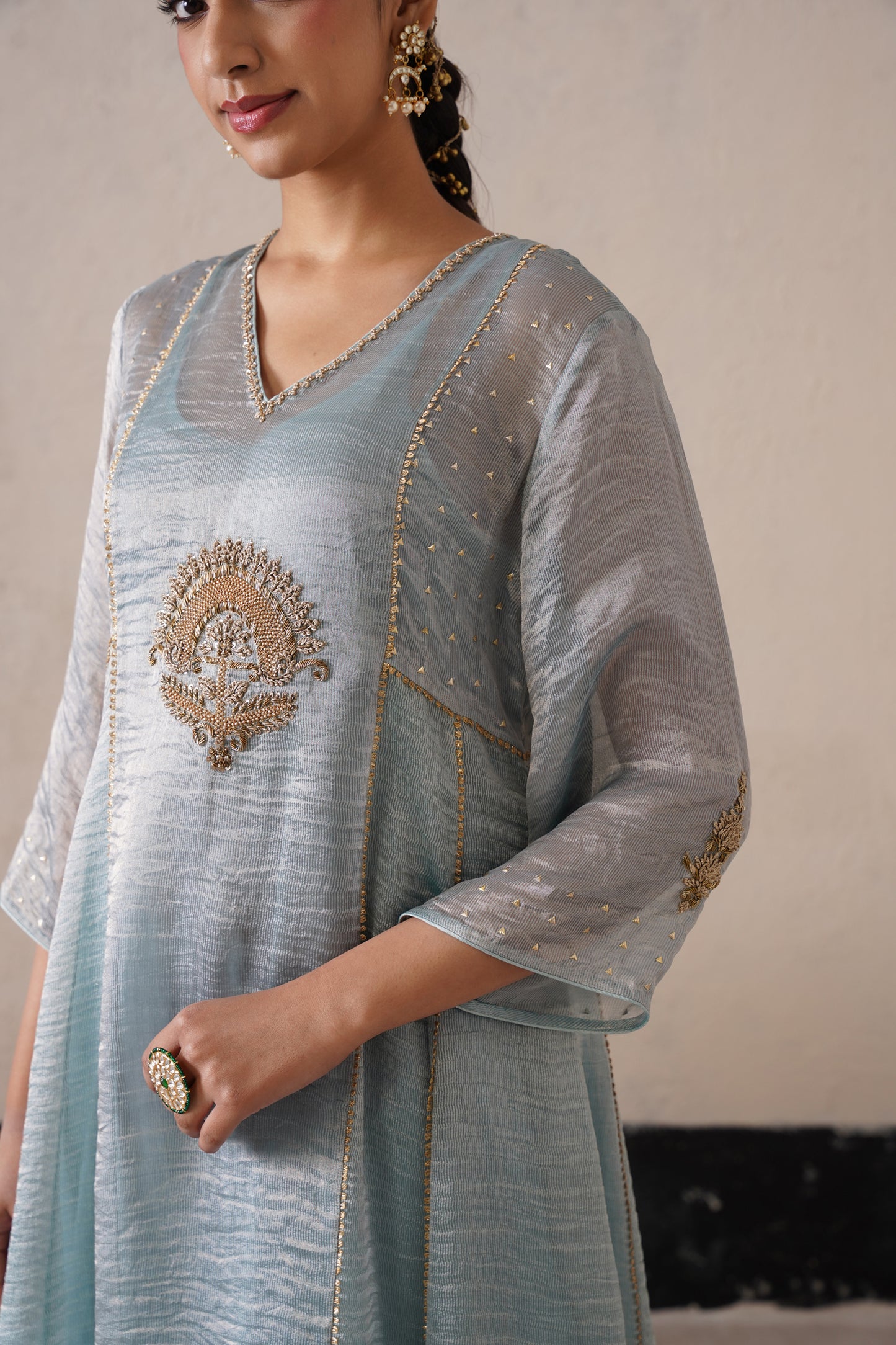Royal Tissue & Organza Suit Set