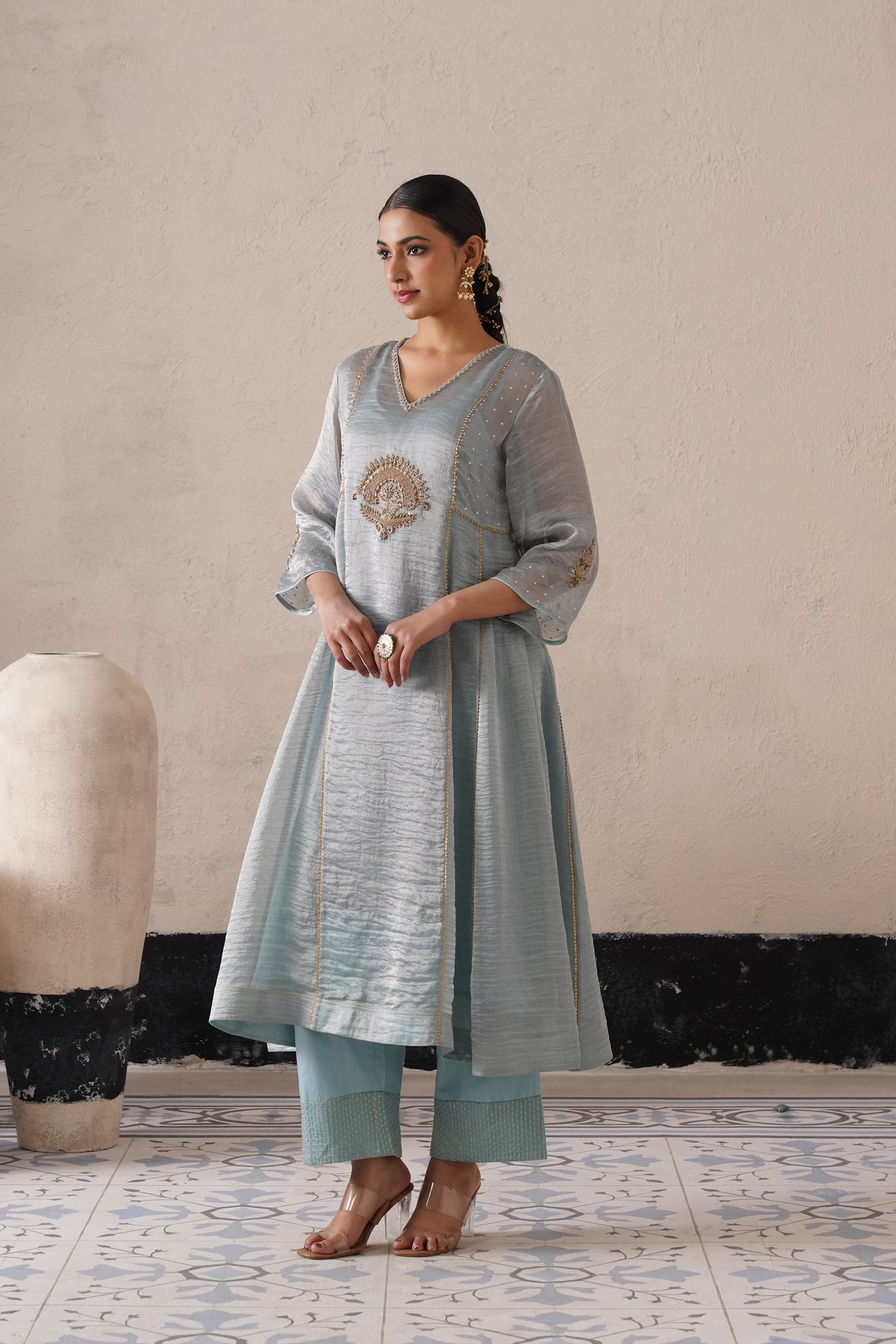 Royal Tissue & Organza Suit Set