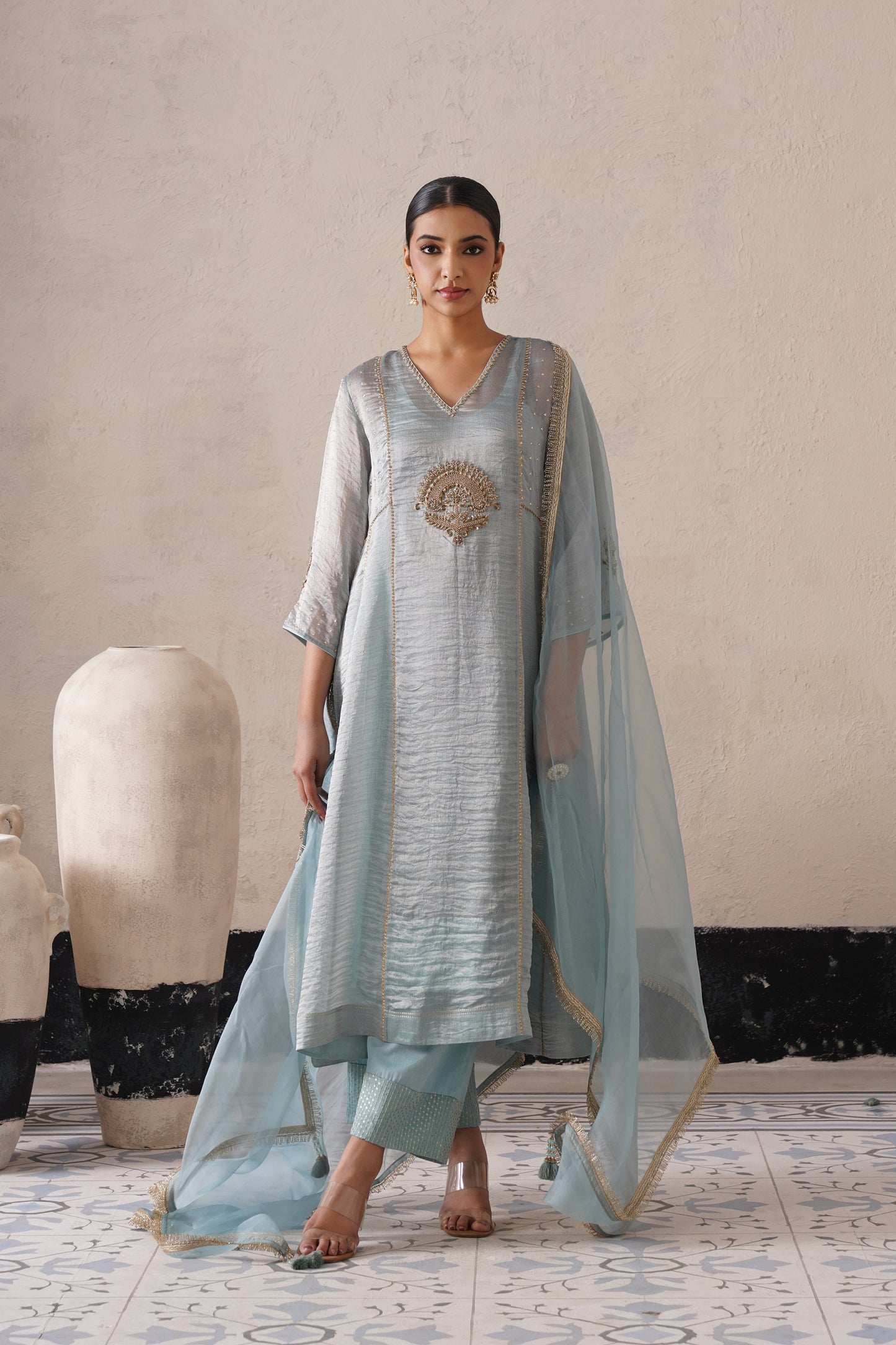 Royal Tissue & Organza Suit Set