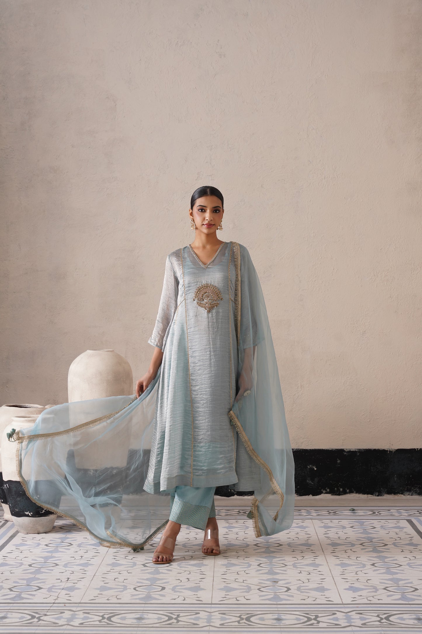 Royal Tissue & Organza Suit Set