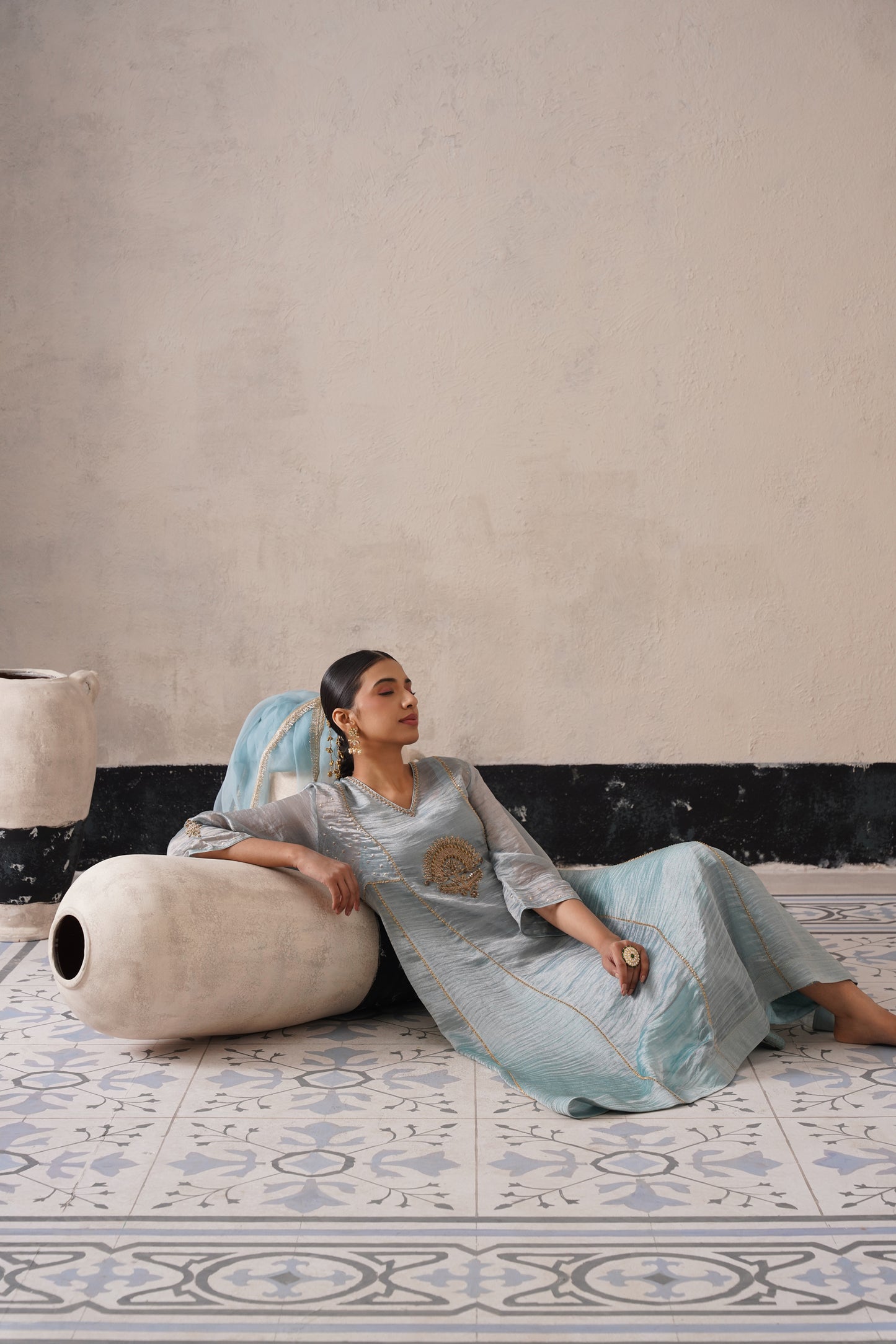 Royal Tissue & Organza Suit Set