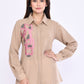 Geometric Appliqué Shirt in Beige