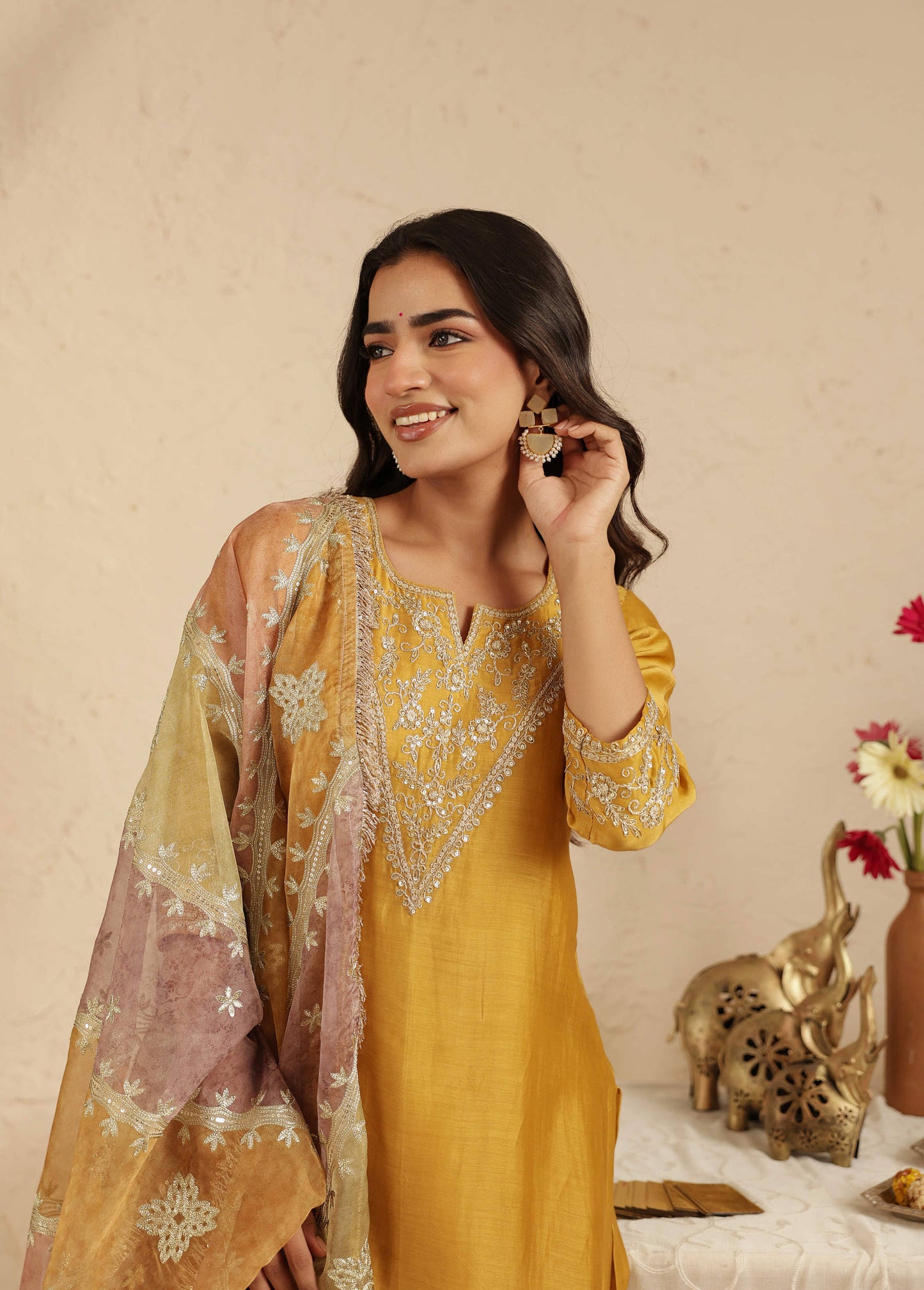 Dull Gold Garara Set