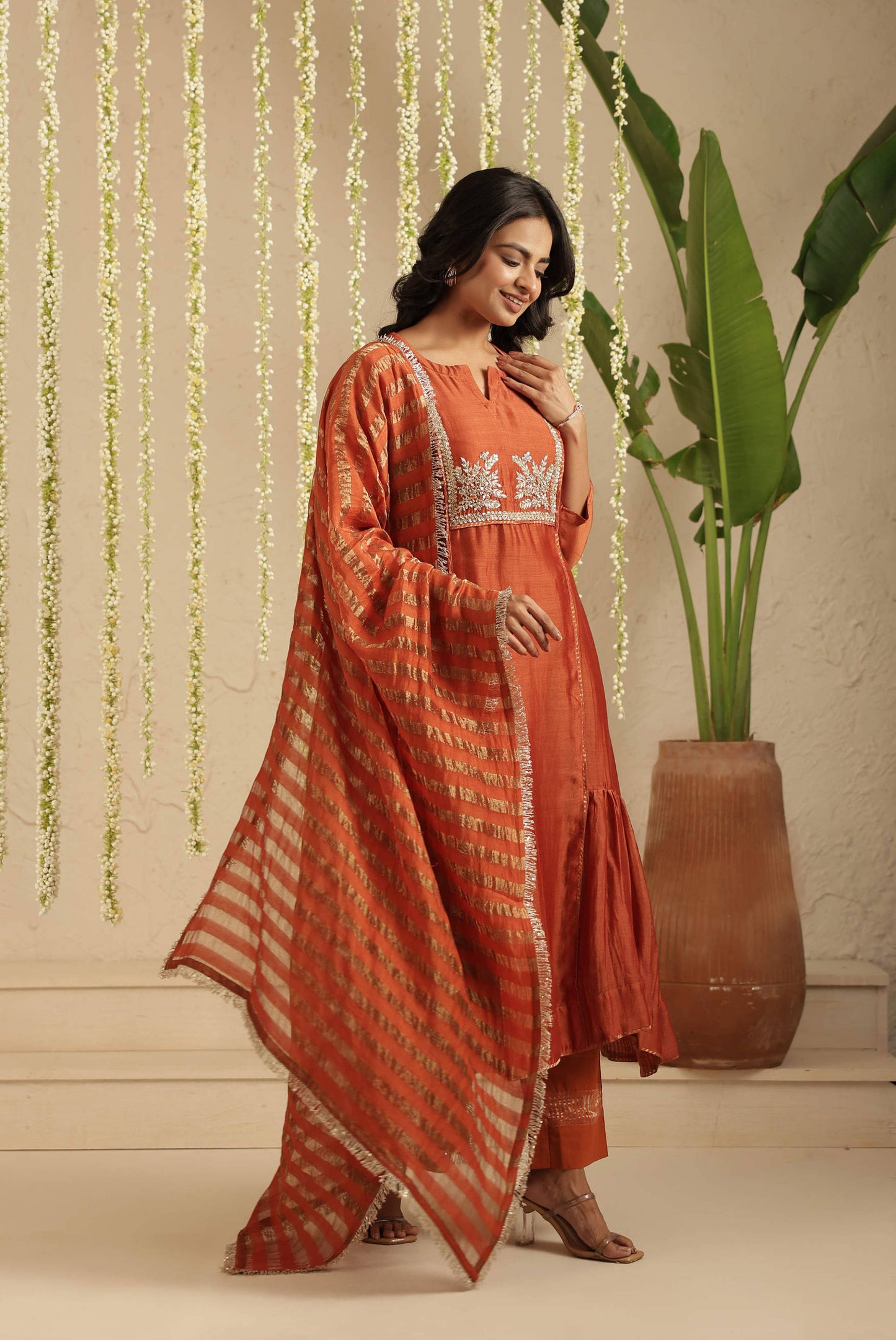 Rust Side Tier Anarkali