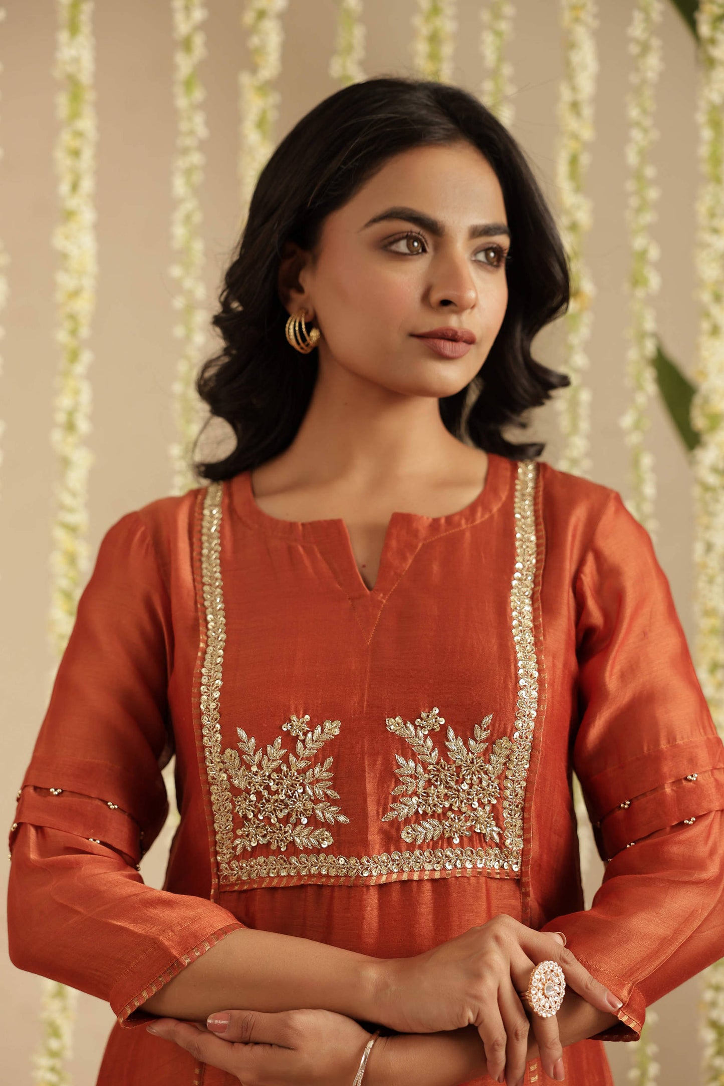 Rust Side Tier Anarkali